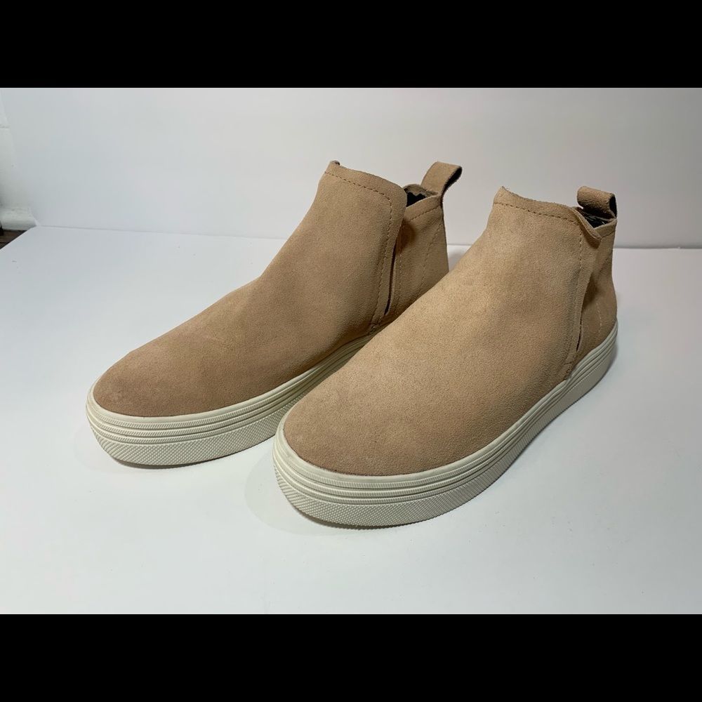 Dolce Vita Womans‎ Nude Pink Suede Ankle Slip On Platform Shoes Size 7.5